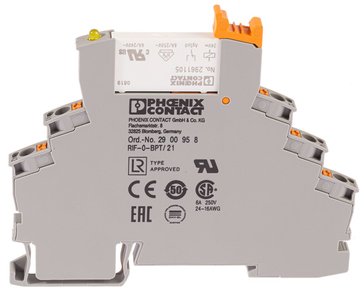 Phoenix Contact RIF-0-RPT-24DC/21 Interface Relais 24V dc, 1-poliger Wechsler DIN-Hutschiene