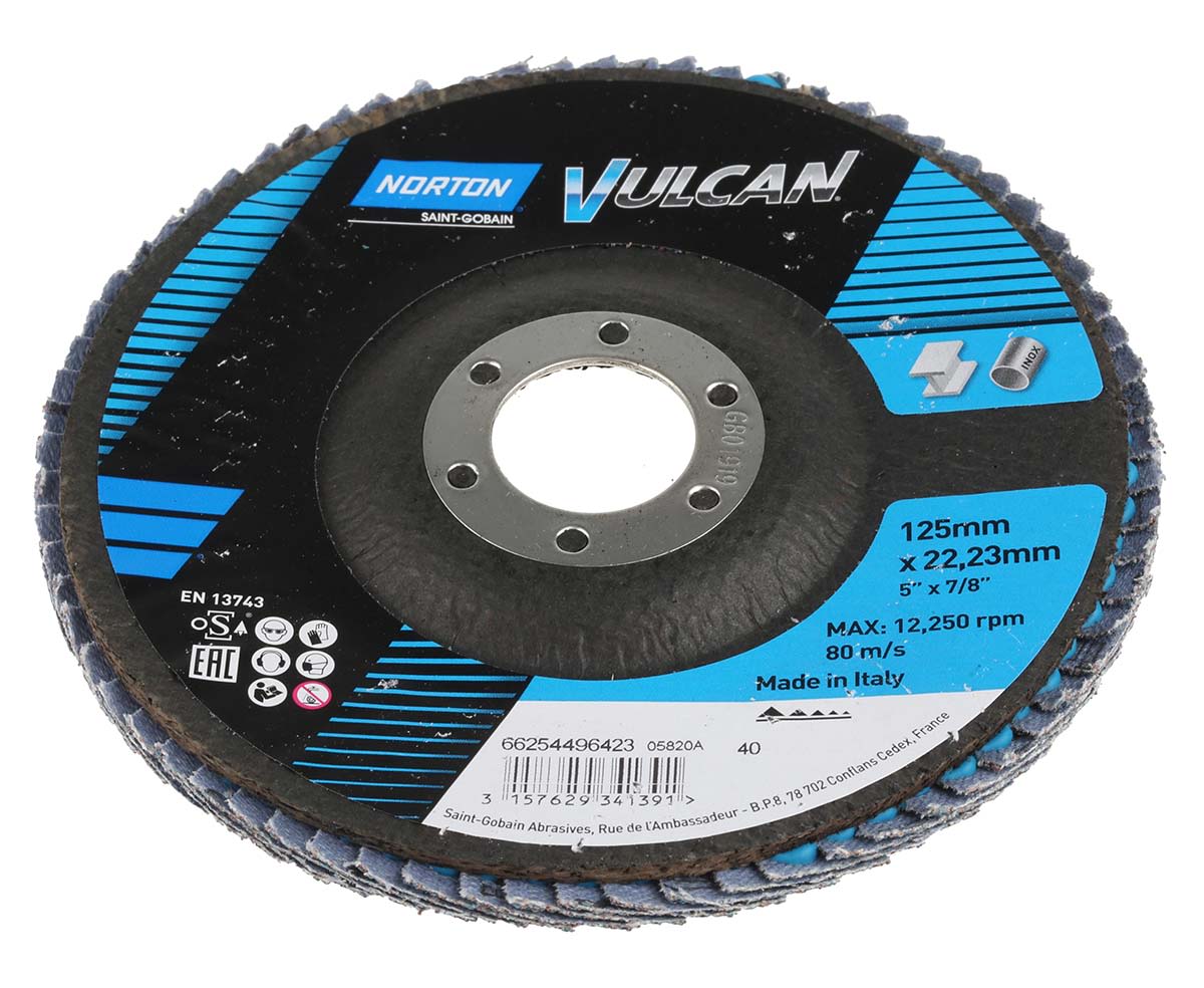 66254496423 Norton Flap Disc Ceramic Grinding Disc, 125mm, Medium