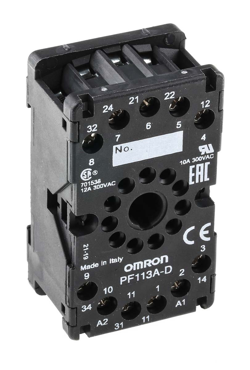 Omron Relay Socket for use with MKS Series 11 Pin, DIN Rail, 250V ac