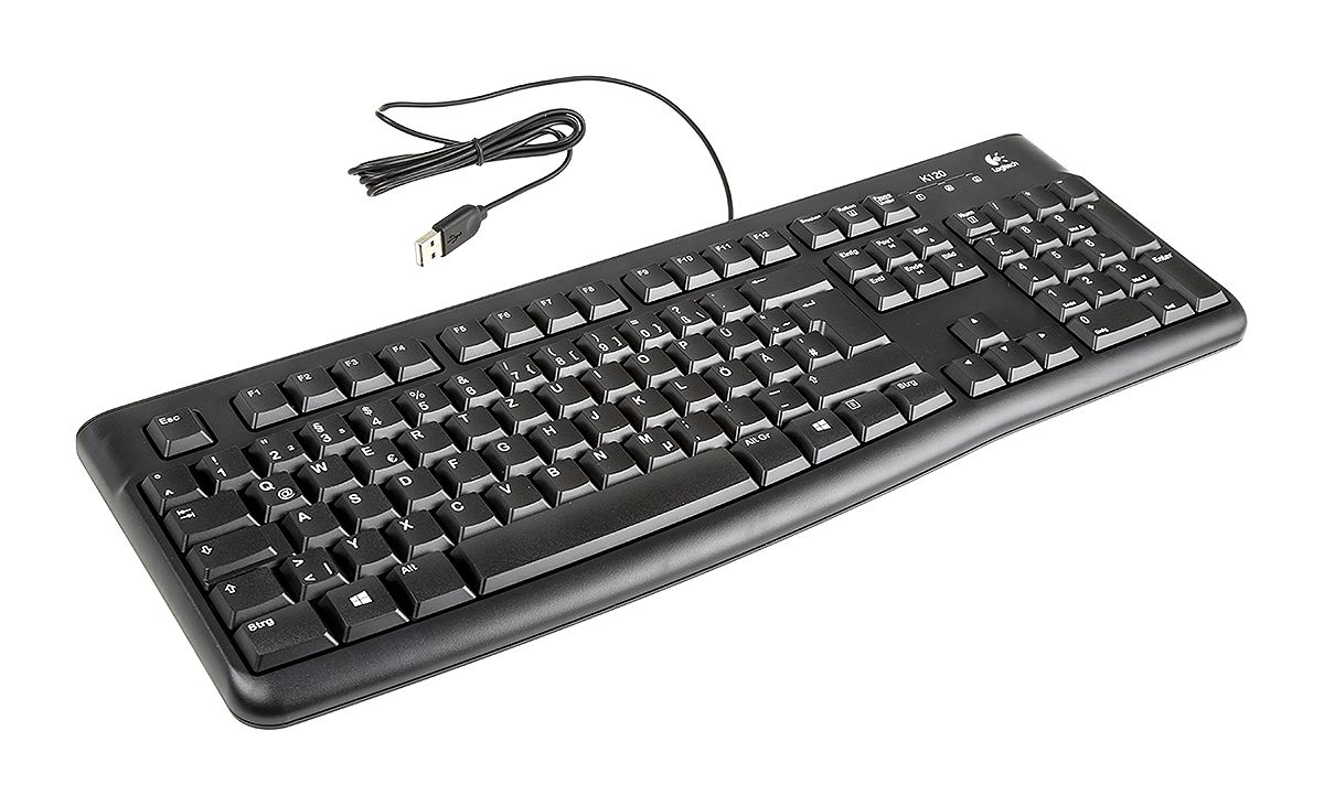 Logitech Wired USB Keyboard, QWERTZ (German), Black