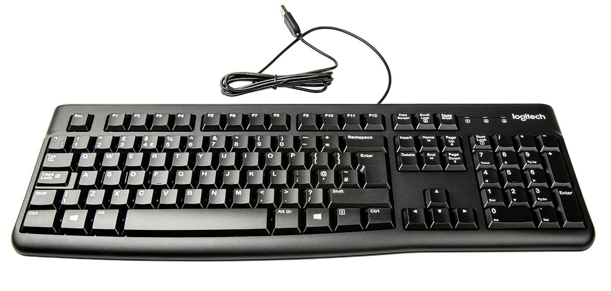Logitech Wired USB Keyboard, QWERTY (UK), Black