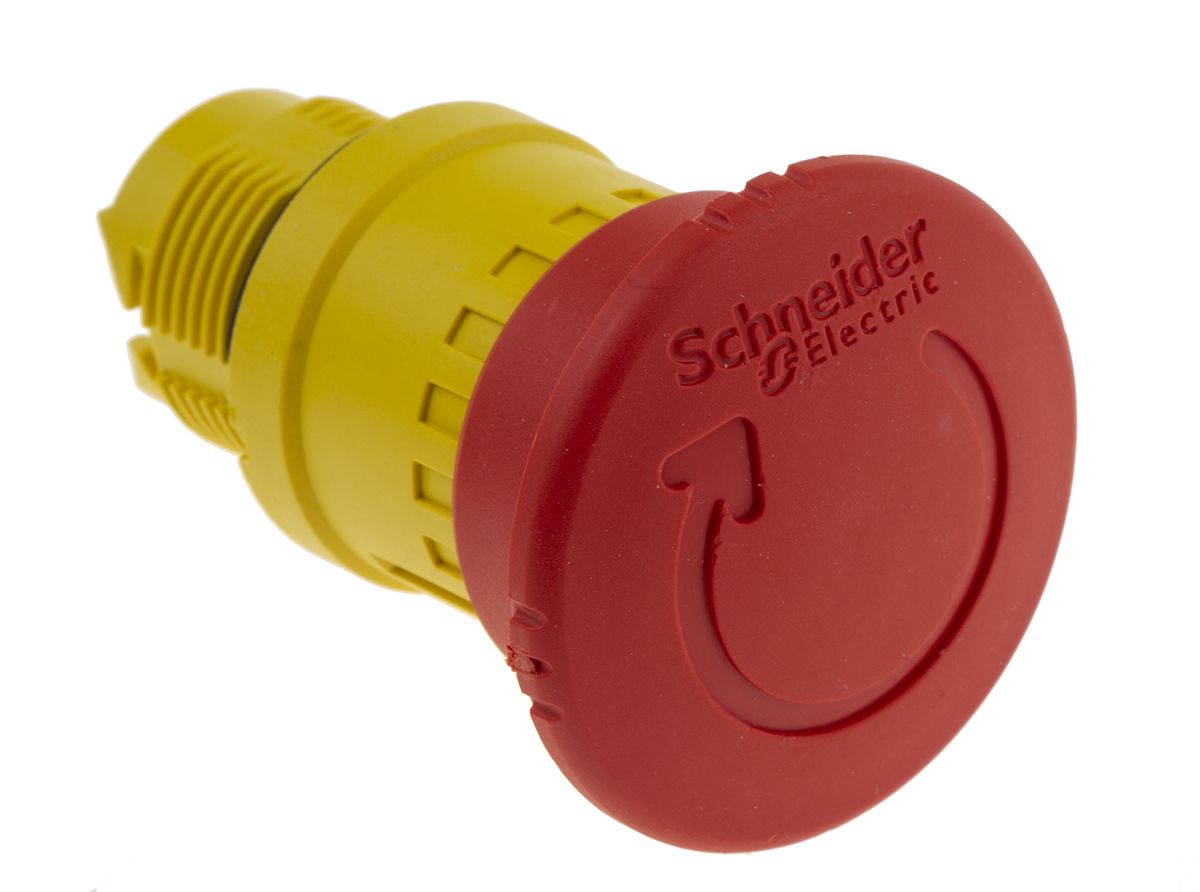 Schneider Electric Harmony XB5 Series Red Emergency Stop Push Button, 1NC, 22mm Cutout, Panel Mount