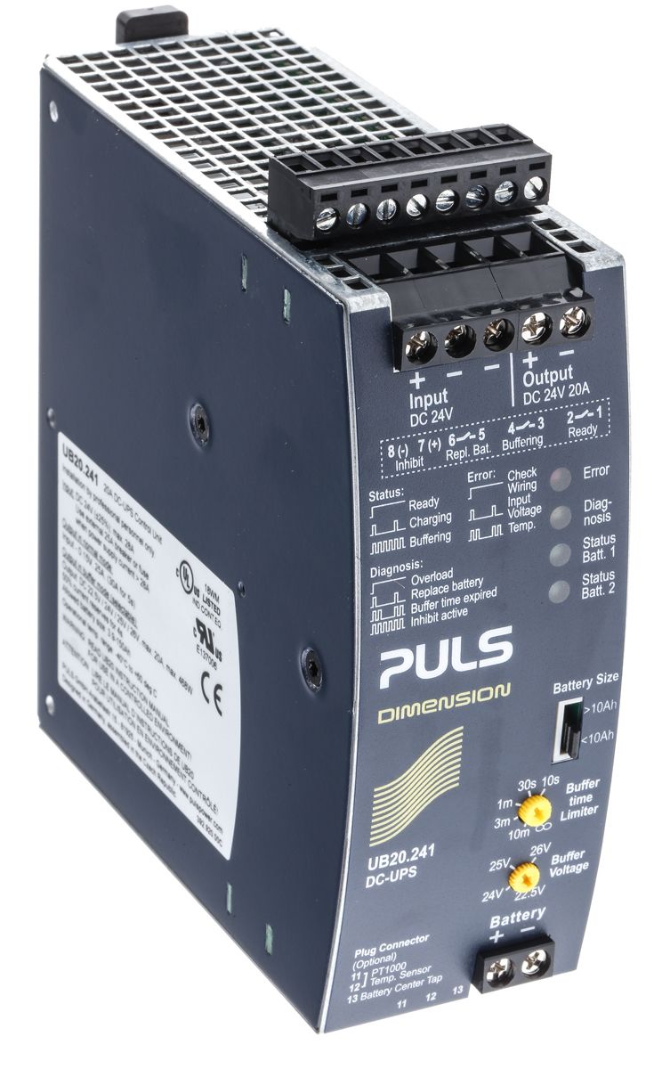 PULS Battery Charger UPS Control Unit, 24V dc, 20A Output, 480W