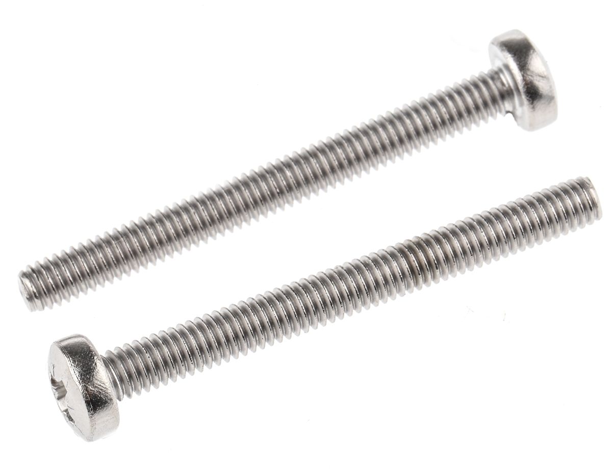 RS PRO Pozidriv Pan A2 304 Stainless Steel Machine Screws DIN 7985 ...