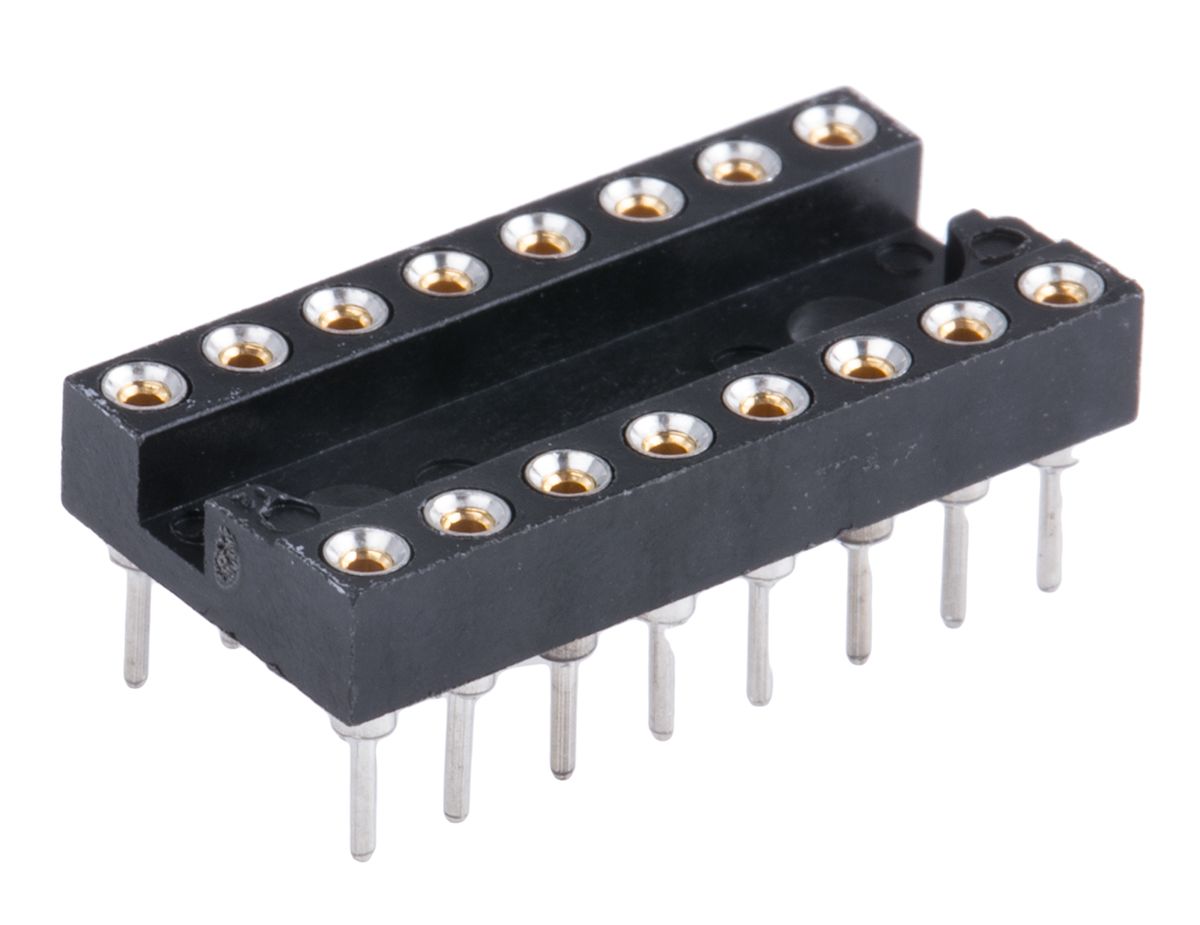 TE Connectivity 2.54mm Pitch Vertical 16 Way, Through Hole Standard Pin Closed Frame IC Dip Socket