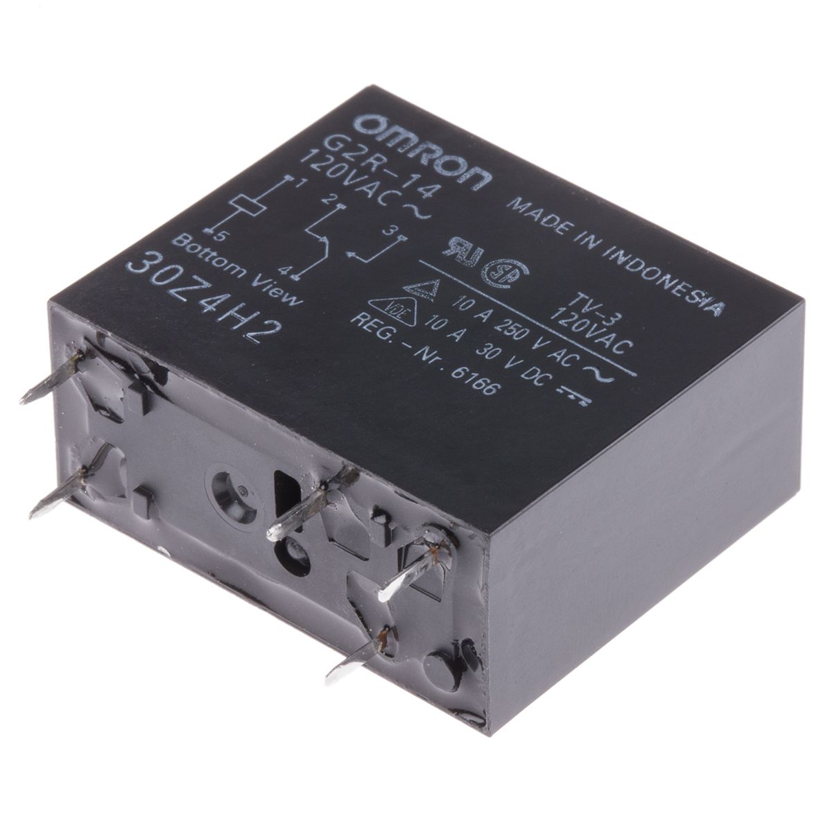 G2R14AC120 Omron PCB Mount Power Relay, 120V ac Coil, 5A Switching