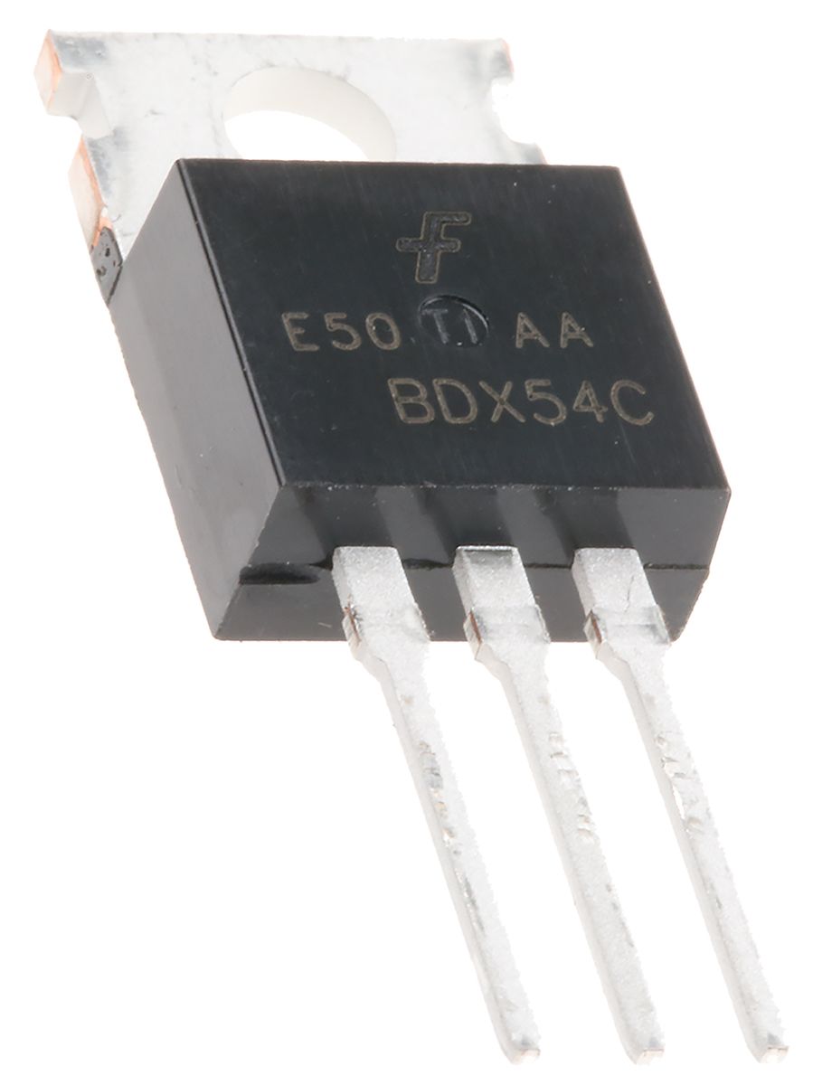 ON Semi BDX54CTU PNP Darlington Pair, 8 A 100 V HFE750, 3Pin TO220 RS