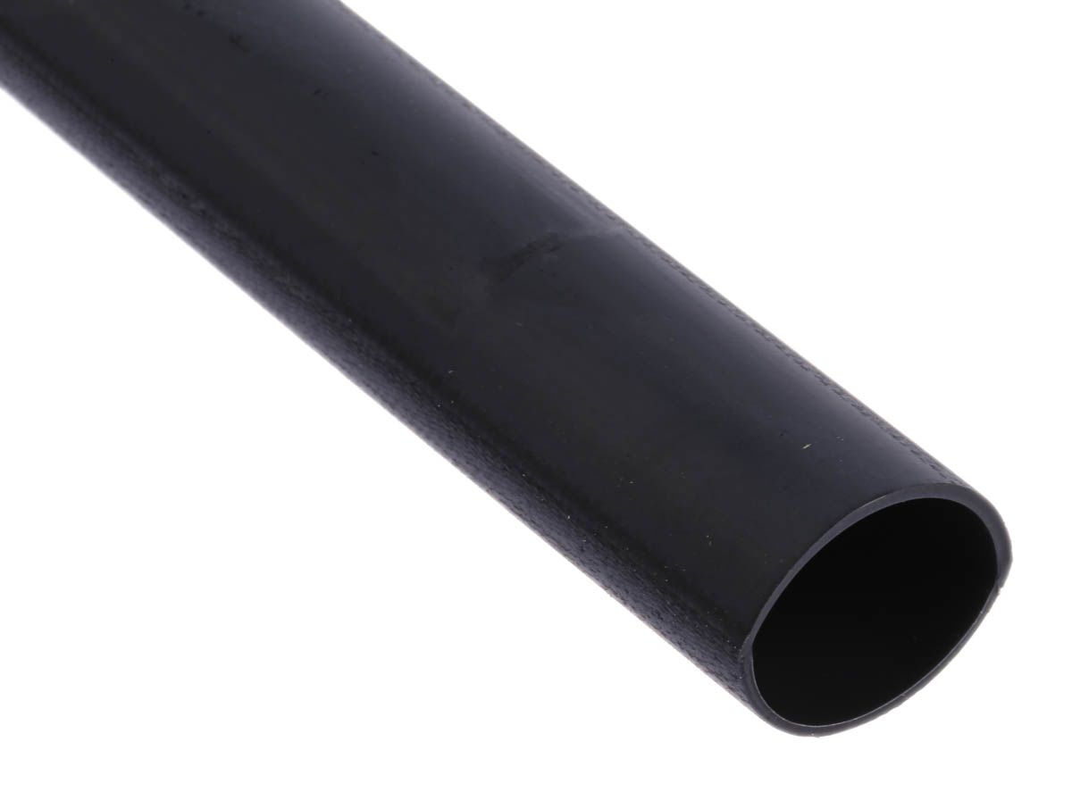 Tubo termorretráctil 3M de Poliolefina Negro, contracción 4:1, Ø 19mm, long. 1m, forrado con adhesivo