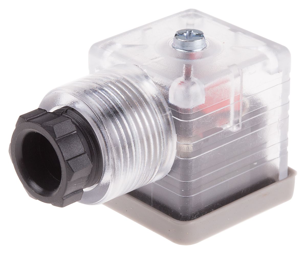 RS PRO 2P+E DIN 43650 A, Female Solenoid Valve Connector, With ...