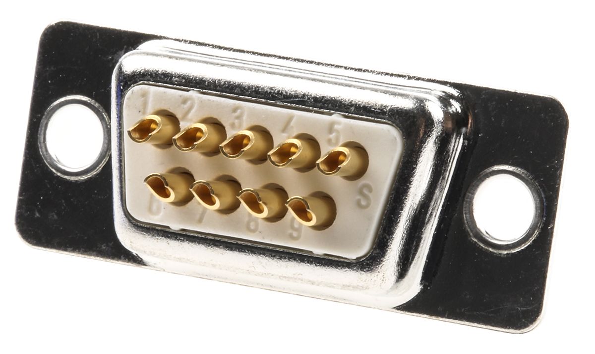 FCT from Molex F Series 9 Way Panel Mount D-sub Connector Socket, 2.84mm Pitch