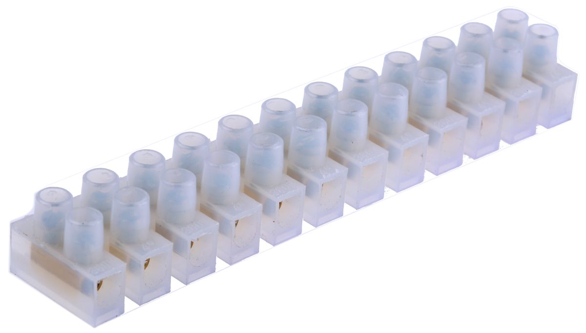 RS PRO 12-Way Non-Fused Terminal Block, 3 → 24A, Screw Down Terminals, 12 AWG, Screw