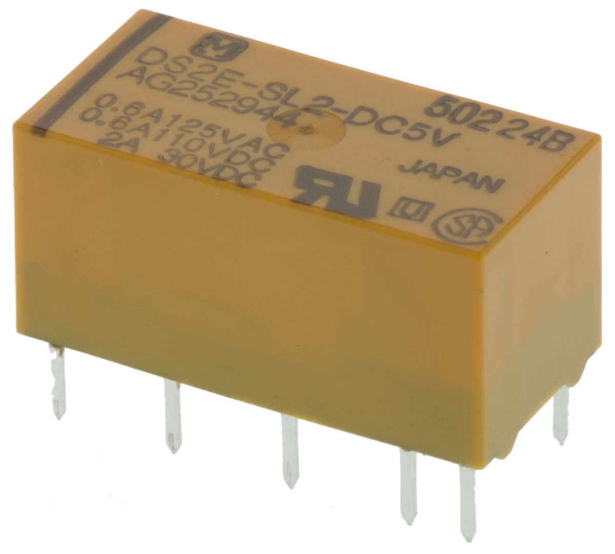 DS2ESL2DC5V Panasonic PCB Mount Latching Signal Relay, 5V dc Coil