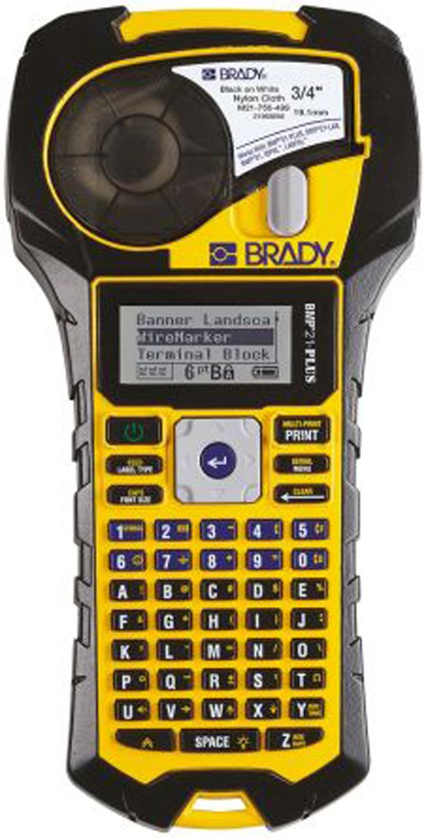 Brady BMP21 Etikettendrucker bis 19mm Etiketten 203dpi tragbar mit Tastatur mit ABC Tastatur