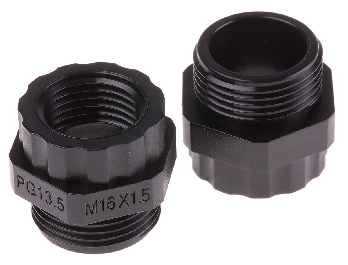 RS PRO PG13 → M16 Cable Gland Adaptor, Nylon 66