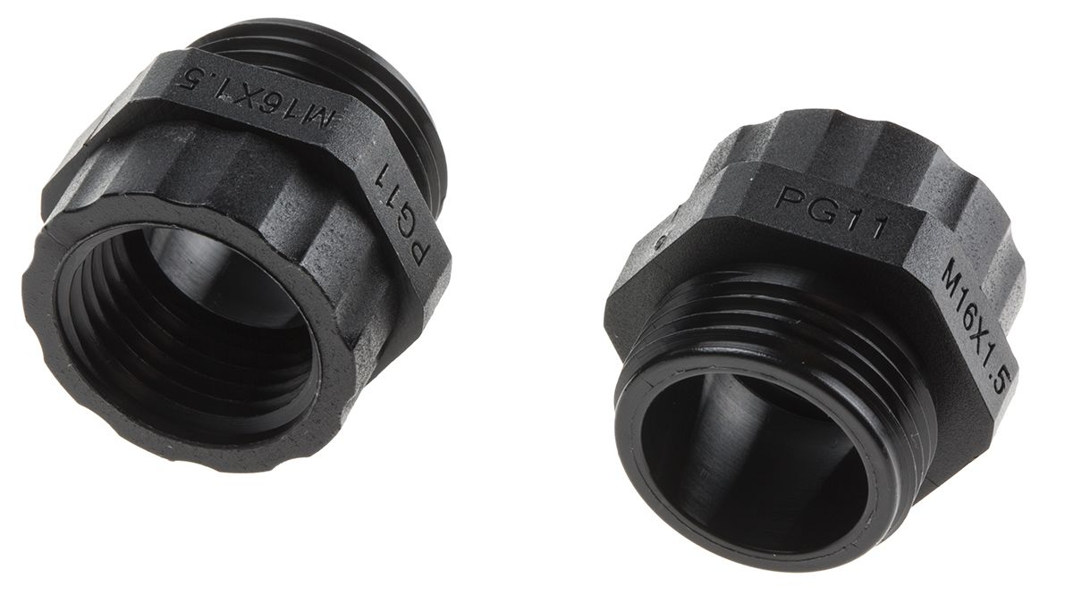 RS PRO PG11 → M16 Cable Gland Adaptor, Nylon 66