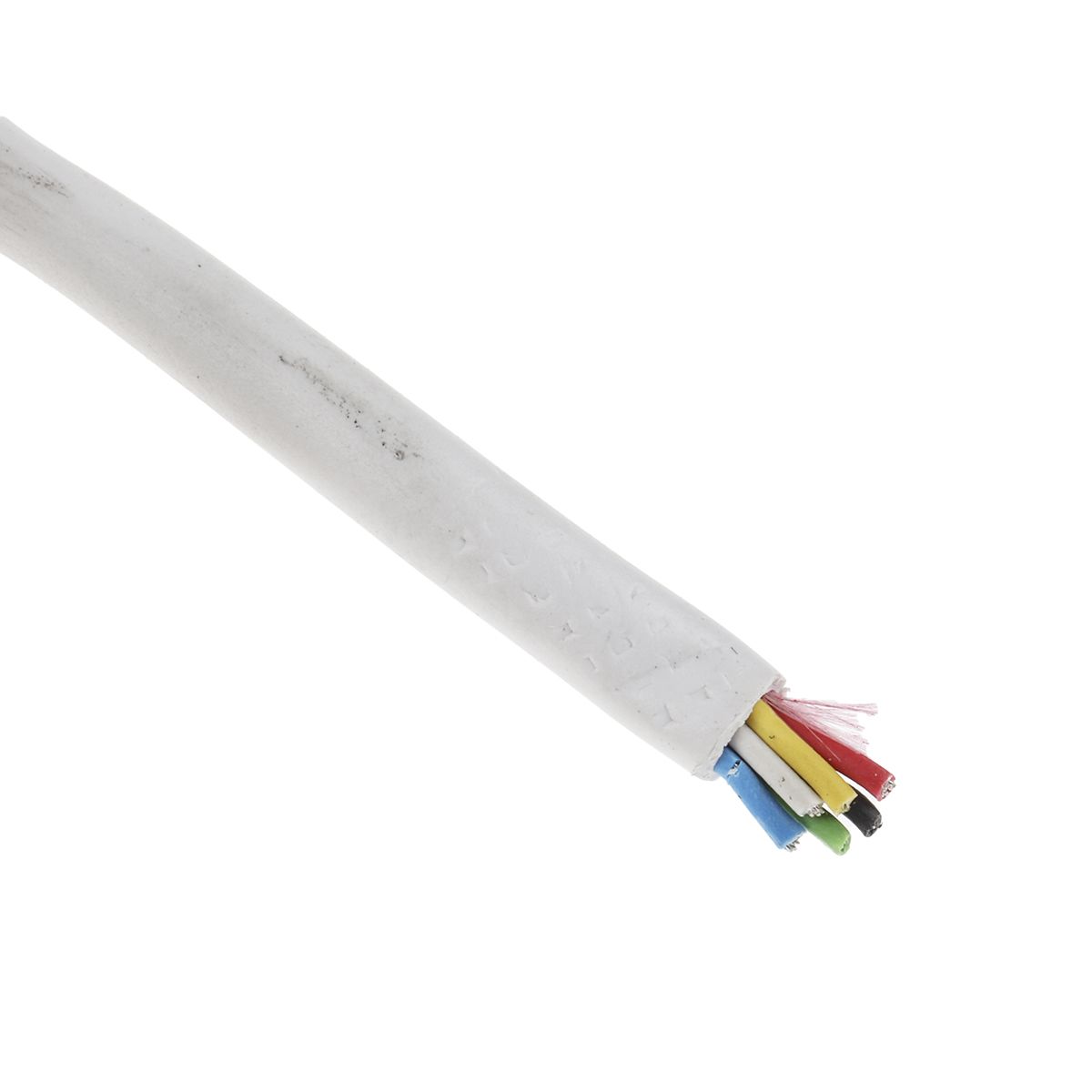 RS PRO Control Cable, 6 Cores, 0.19 mm², Unscreened, 100m, White PVC Sheath