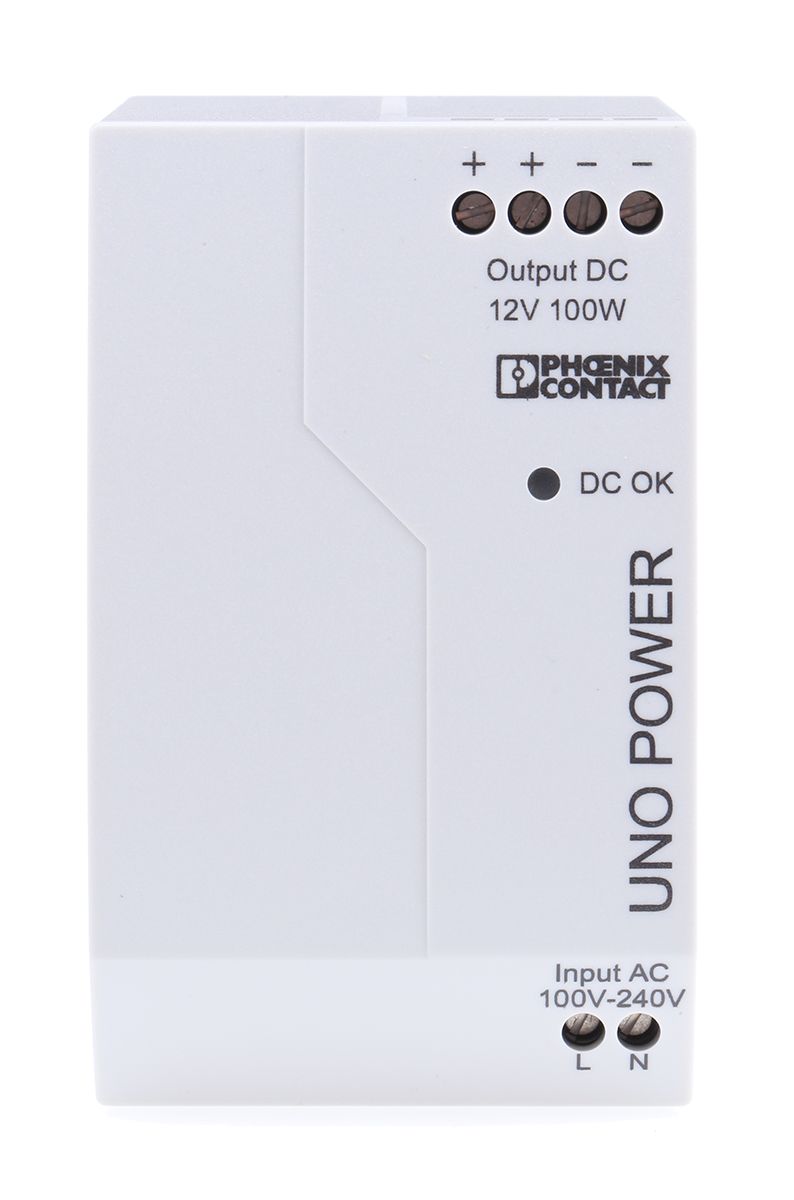 2902997 | Phoenix Contact UNO-PS/1AC/12DC/100W Switch Mode DIN Rail ...