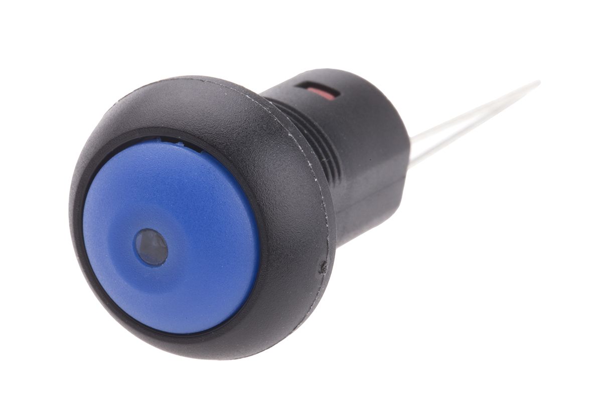 RS PRO Illuminated Latching Miniature Push Button Switch, PCB, SPST, 13.6mm Cutout, White LED, 30V dc, IP67