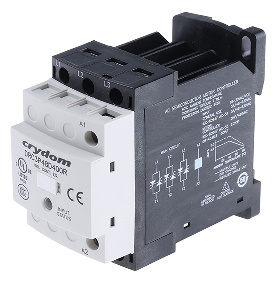 Sensata / Crydom Solid State Contactor, 18 V ac → 30 V ac, 18 V dc → 30 V dc Control, 12.5mA Input, 4.8A