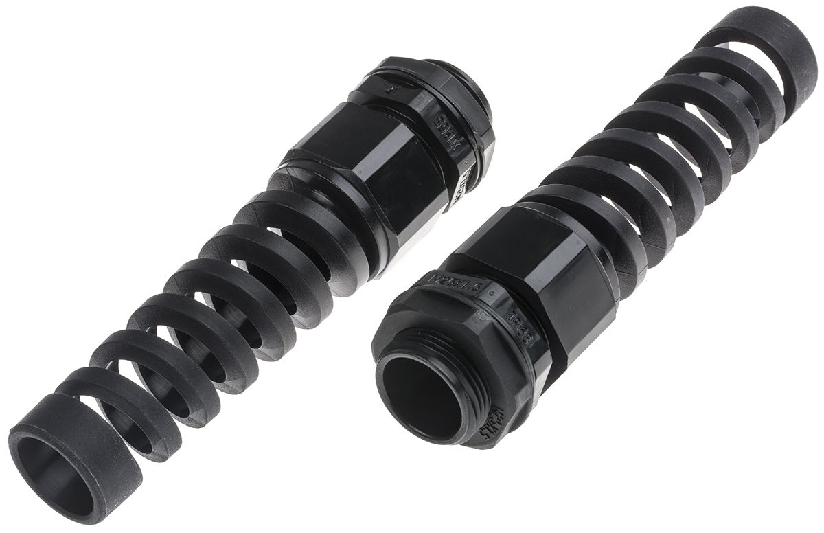 RS PRO Black Nylon Cable Gland, M25 Thread, 13mm Min, 18mm Max, IP68