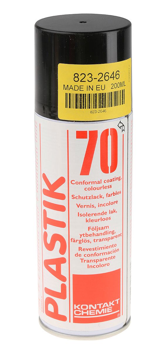 Vernis de blocage Kontakt Chemie PLASTIK 70, Résine Acrylique, Transparent, Aérosol 200 ml