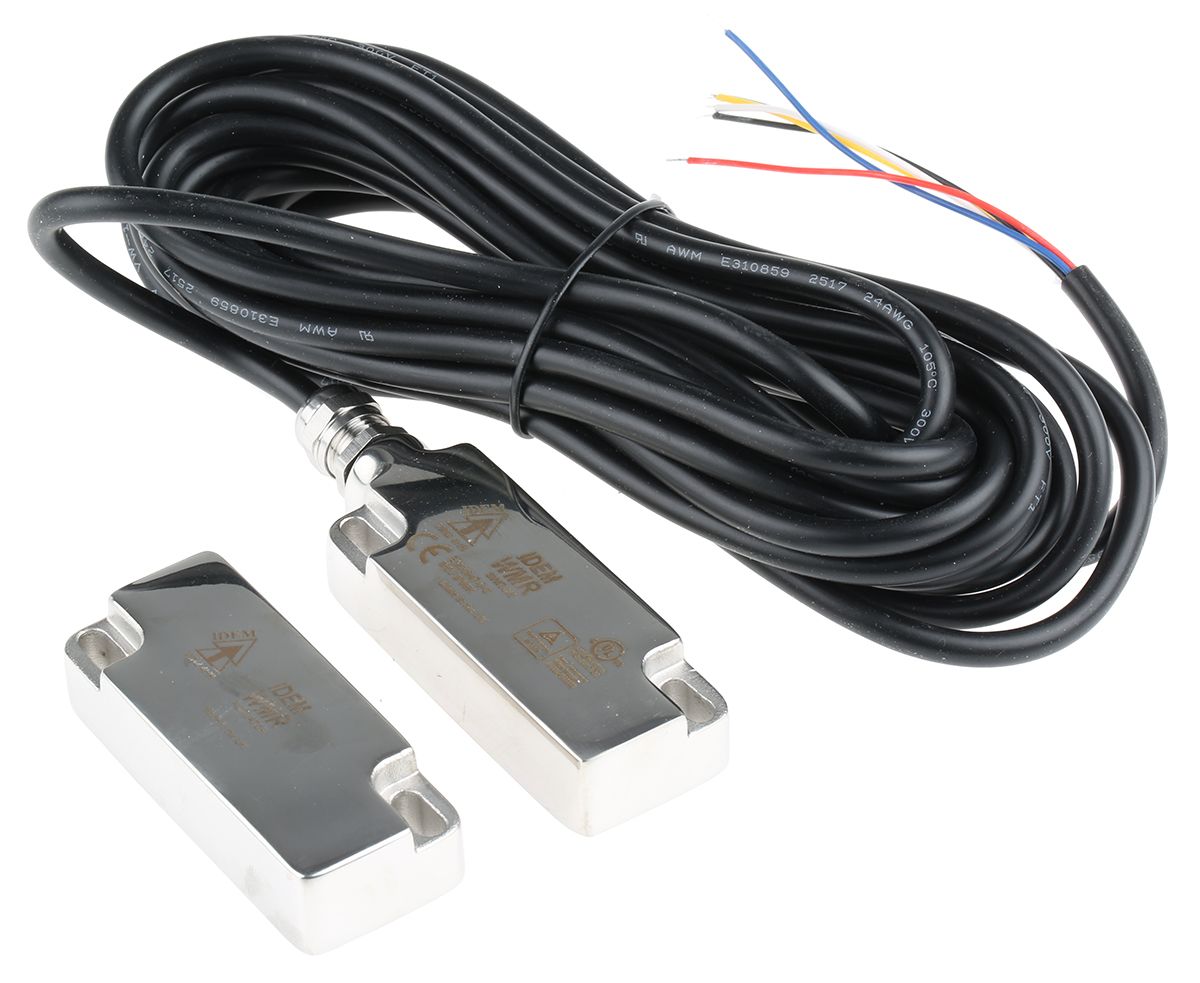 IDEM HYGIEMAG WMR 5m Kabel Berührungsloser Sicherheitsschalter aus Edelstahl 316 250V ac, 2 Öffner / Schließer, Magnet