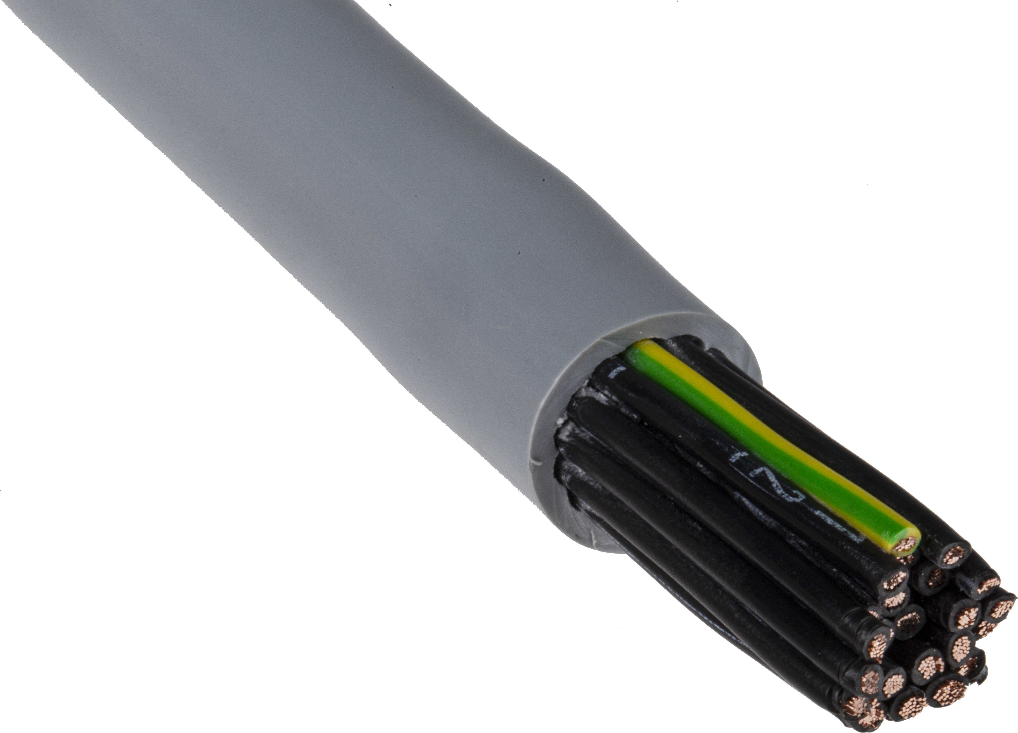 RS PRO Control Cable, 25 Cores, 1 mm², YY, Unscreened, 50m, Grey PVC Sheath, 17 AWG