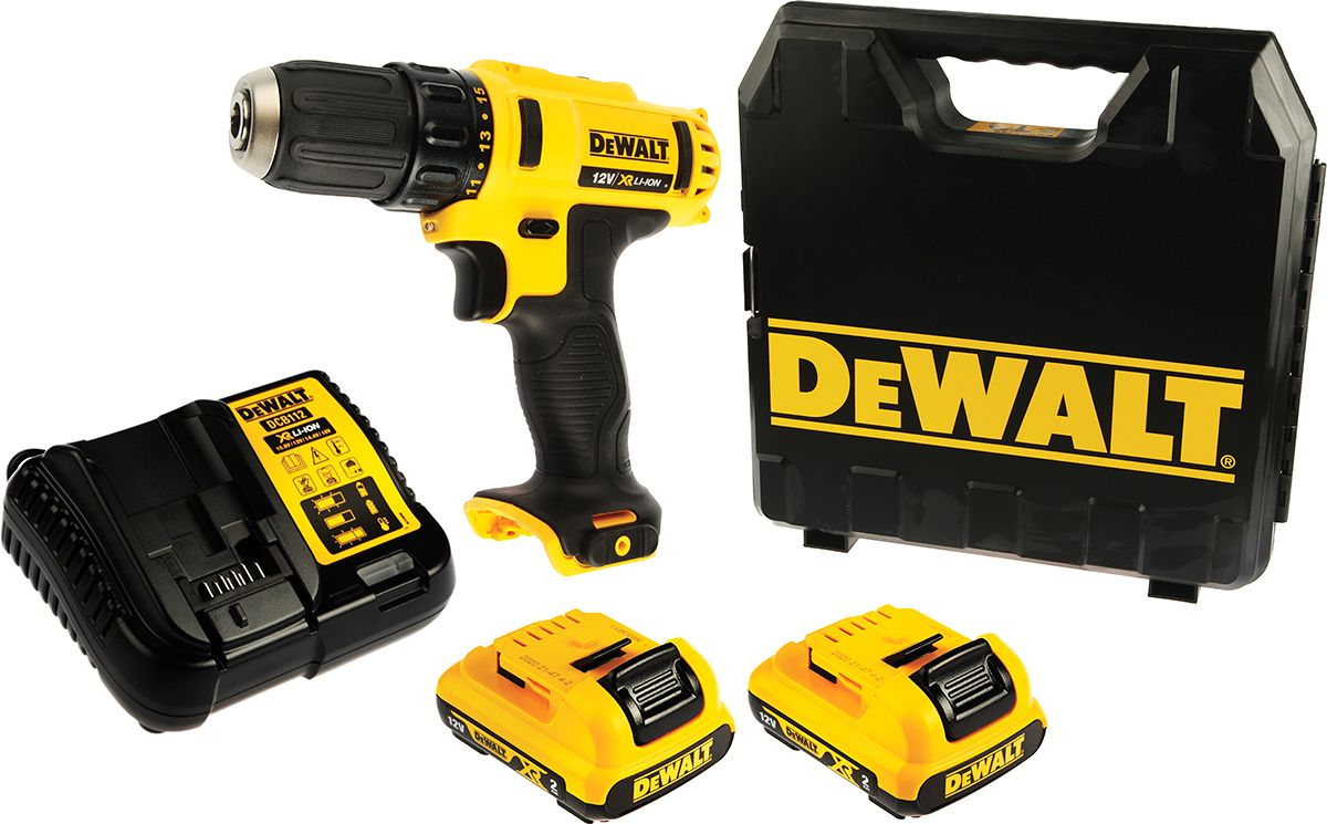 DCD710D2QW DeWALT DCD Keyless 12V Cordless Drill Driver, Euro Plug RS