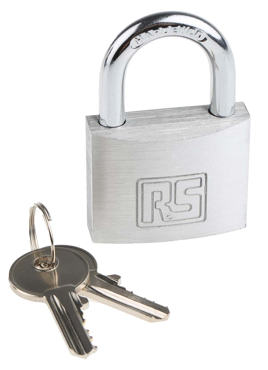 RS PRO Key Weatherproof Aluminium Safety Padlock, 6mm Shackle, 40mm Body