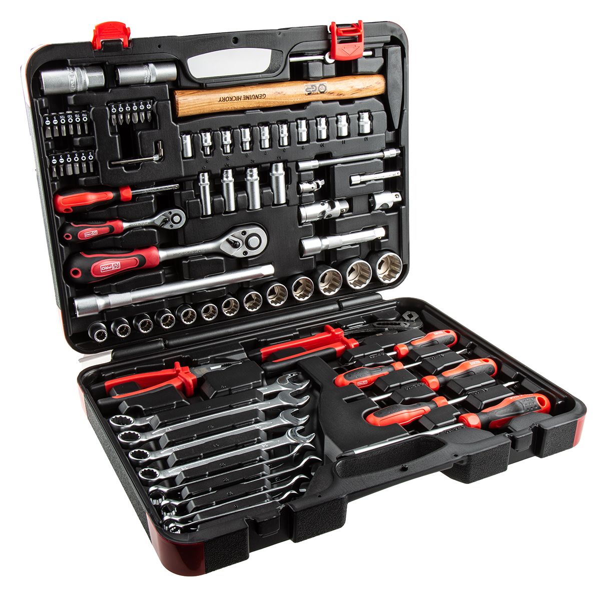 Kit de herramientas RS PRO, Maletín de 78 piezas para Mecánico, contiene Puntas, martillo, llaves hexagonales,