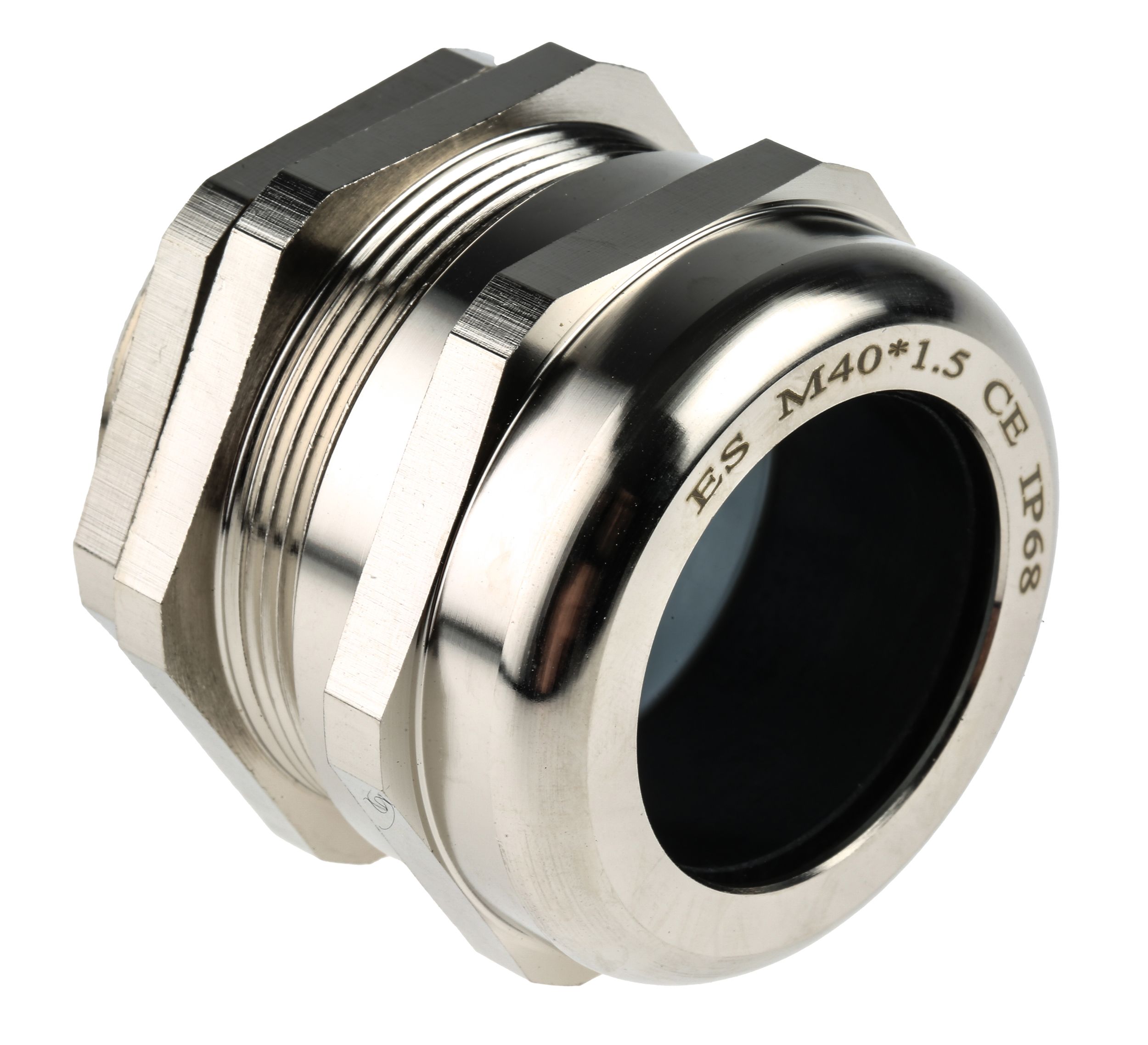 RS PRO Metallic Nickel Plated Brass Cable Gland, M40 Thread, 22mm Min, 32mm Max, IP68