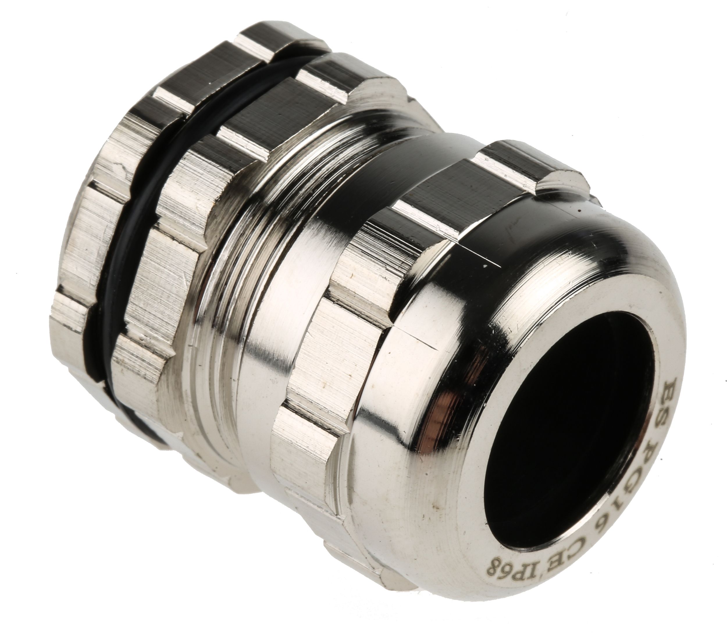 RS PRO Metallic Nickel Plated Brass Cable Gland, PG16 Thread, 8mm Min, 14mm Max, IP68