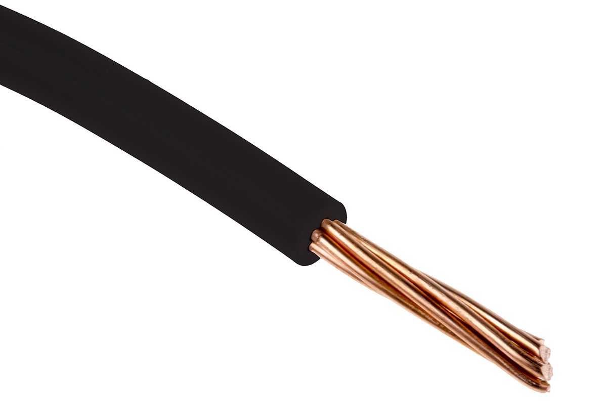 RS PRO Black 1.5 mm² Conduit Cable