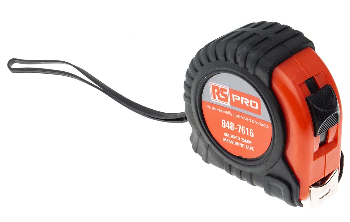 RS PRO 8m Tape Measure, Metric & Imperial, With RS Calibration