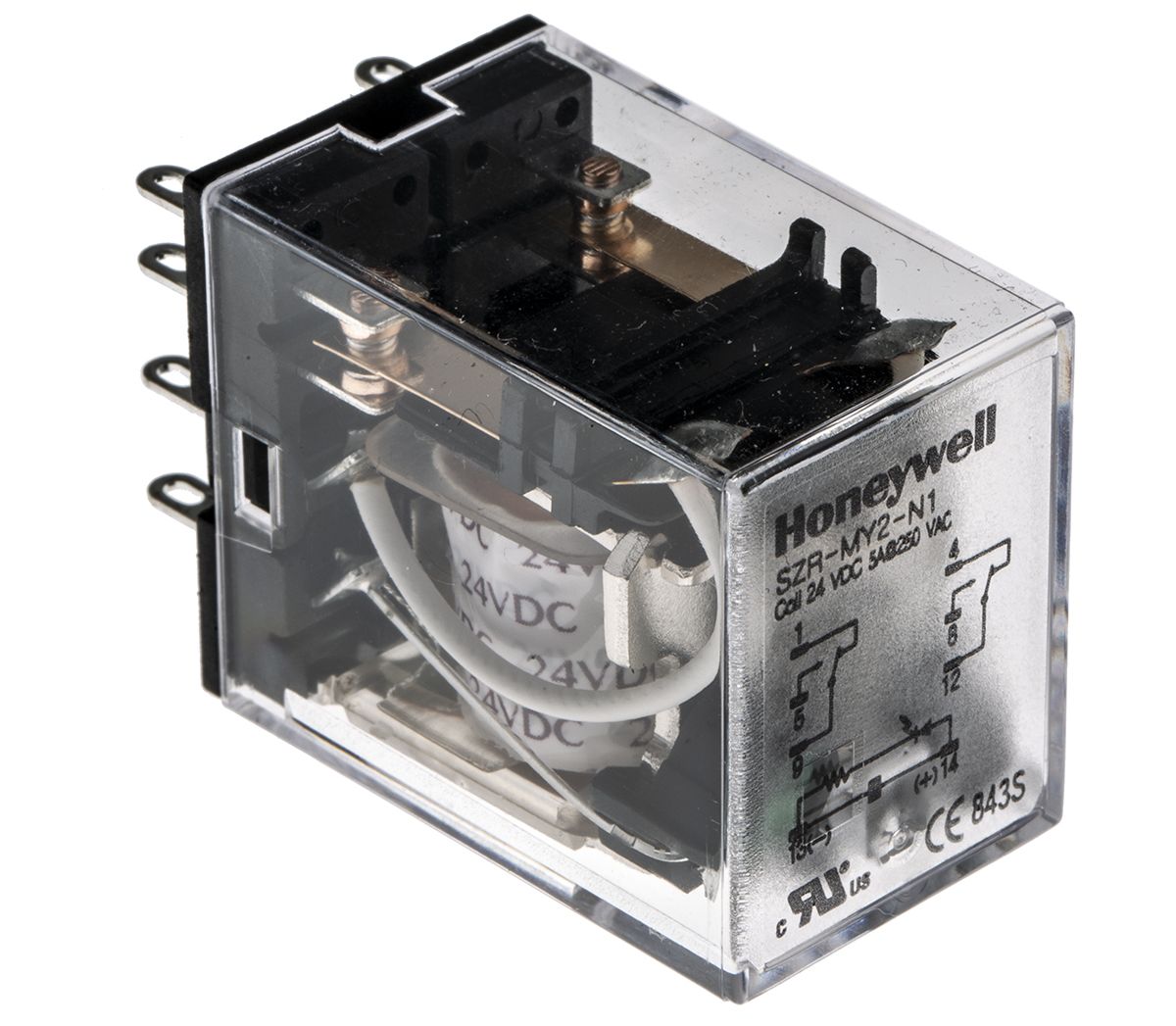 SZRMY2N1DC24V Honeywell Plug In Power Relay, 24V dc Coil, 5A