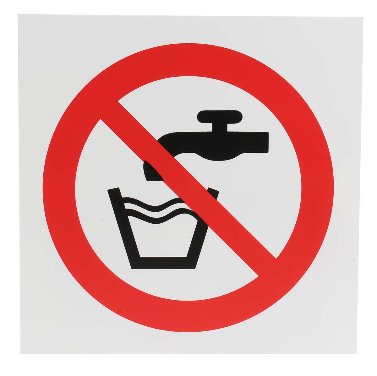 Plastic Not Drinking Water Prohibition Sign, None