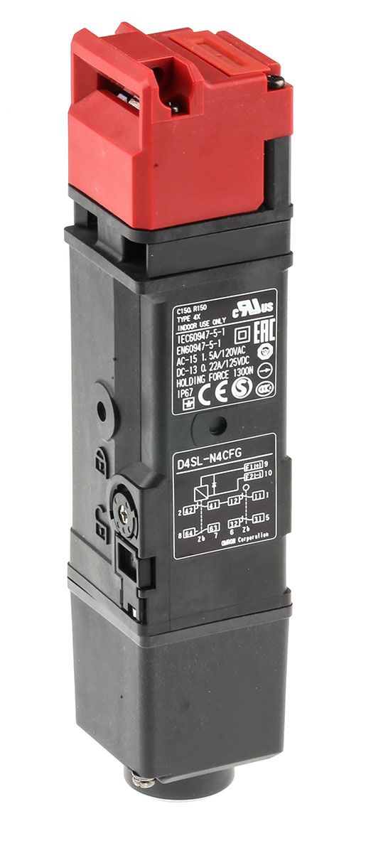 Omron D4SL-N Series Solenoid Interlock Switch, Power to Lock, 24V dc