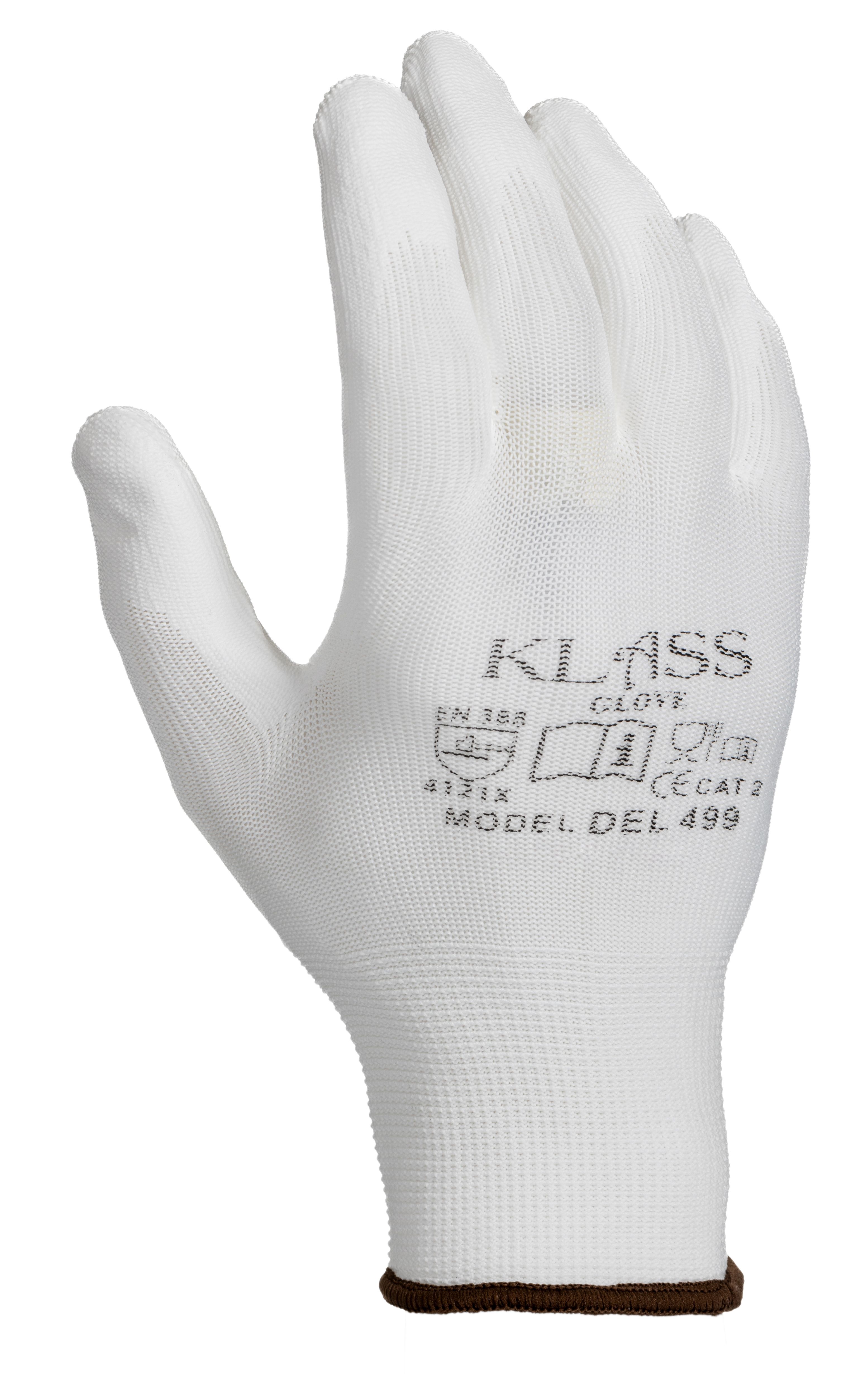 RS PRO White Polyester General Purpose Work Gloves, Size 10, Large, Polyurethane Coating