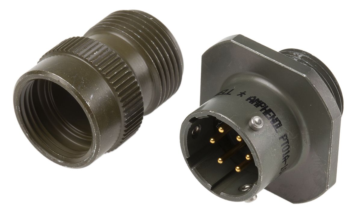 Amphenol Socapex MIL規格丸型コネクタ PT, シリーズ, メス, 6極 PT01A106P RS