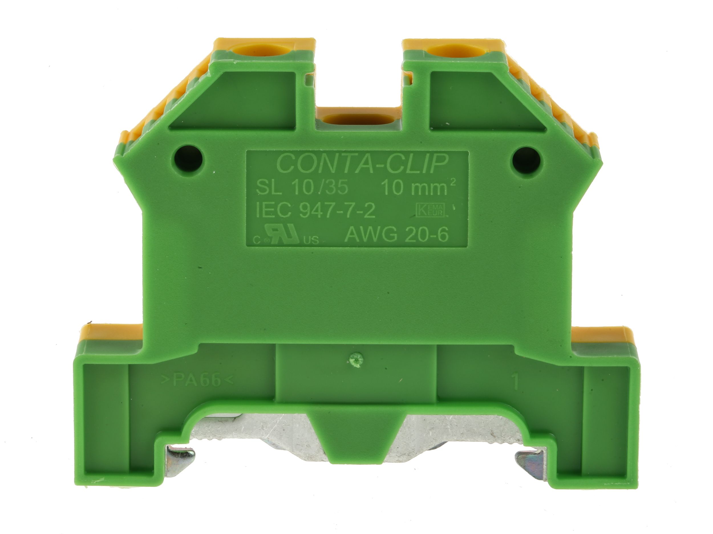 RS PRO Green, Yellow Earth Terminal Block, Single level RS