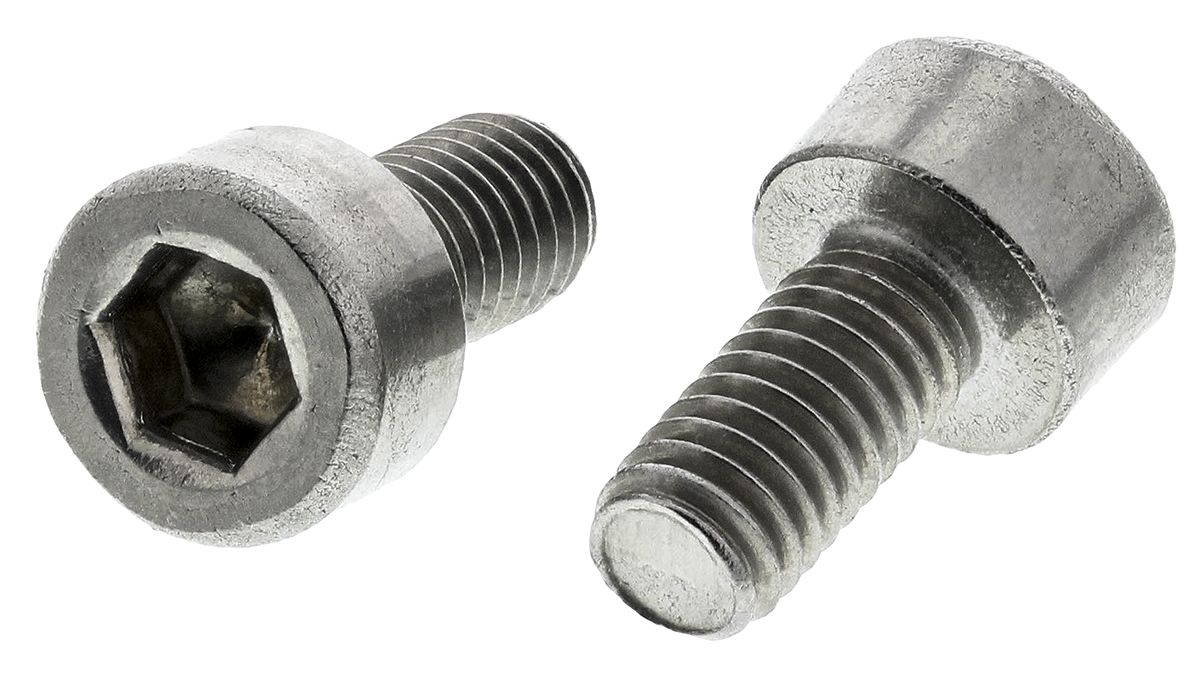 RS PRO Plain Stainless Steel Hex Socket Cap Screw, DIN 912, M3 x 6mm