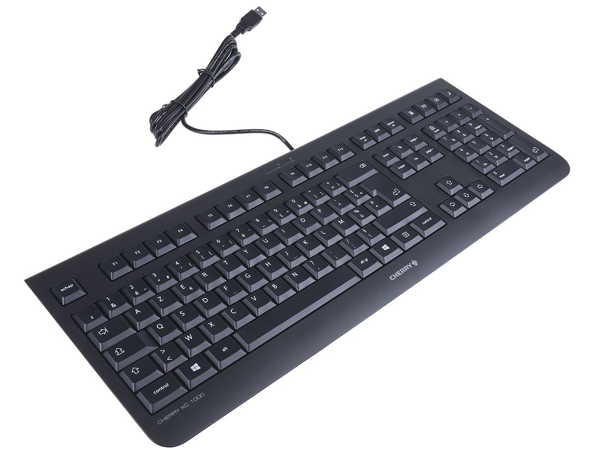 Cherry Wired USB Keyboard, AZERTY, Black