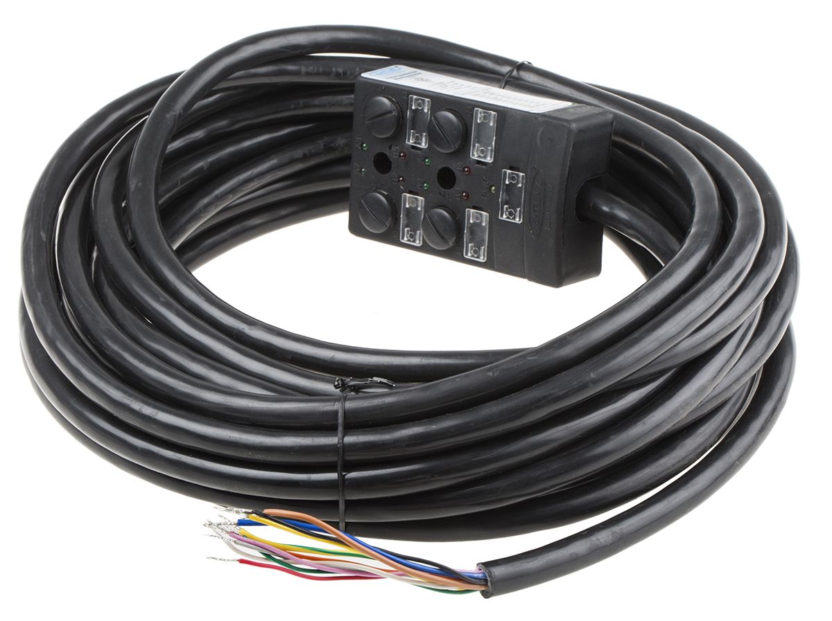 RS PROSensor Box, M12, 10m cable, 5 way, 4 port