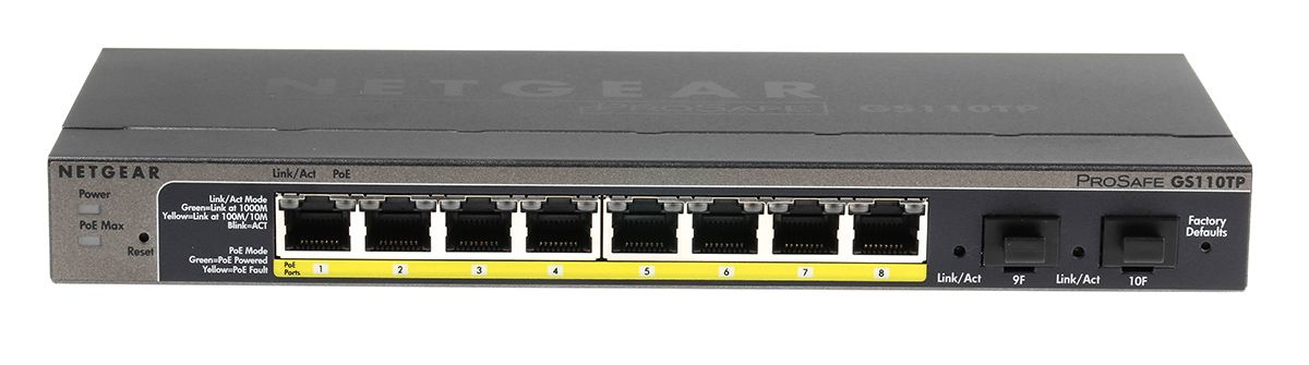 Gs110tp-200eus | Netgear ProSAFE GS110TP, Smart 10 Port Ethernet Switch ...