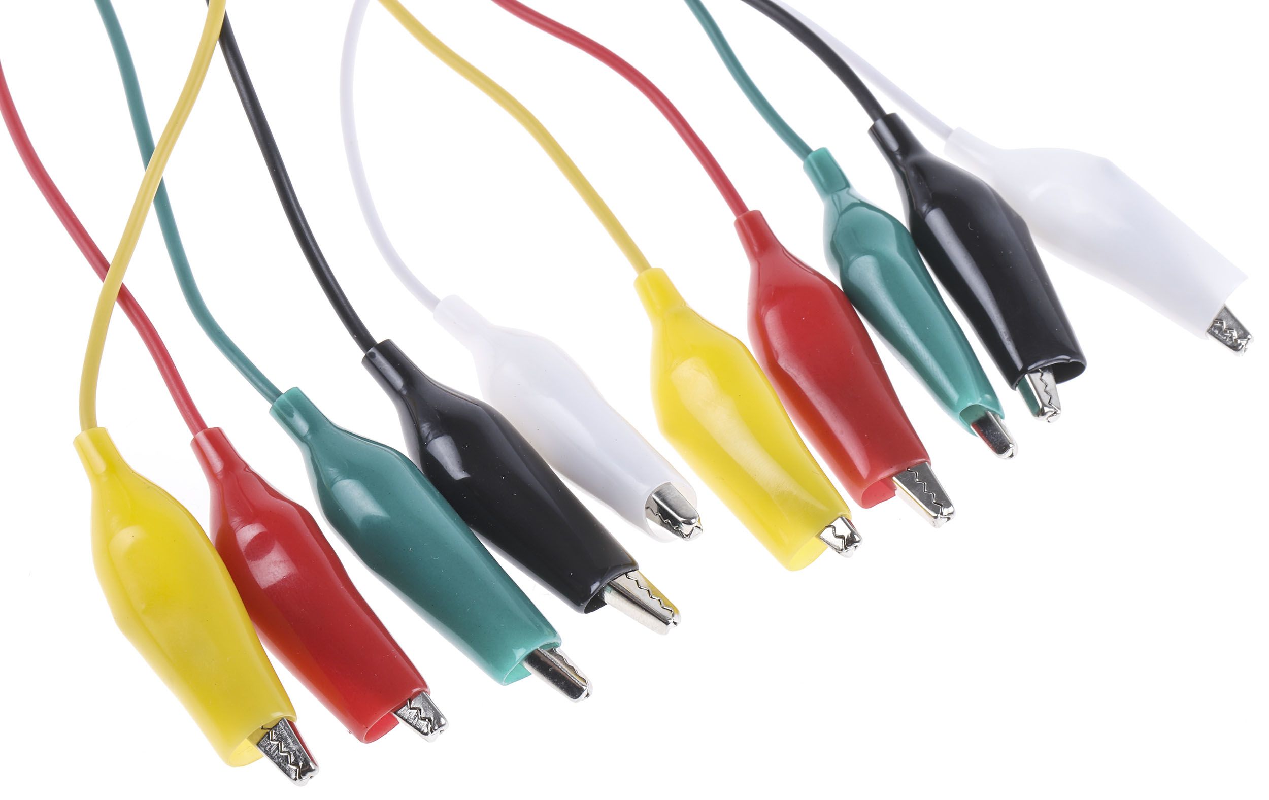 Mueller Electric, Prøveledninger, Sort, grøn, rød, hvid, gul, 300V, 7A, 300mm