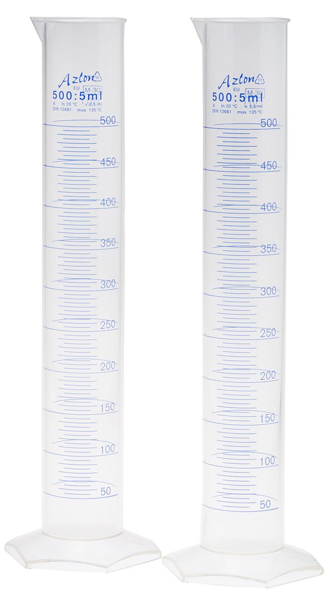 RS PRO PMP Measuring Cylinder, 500ml