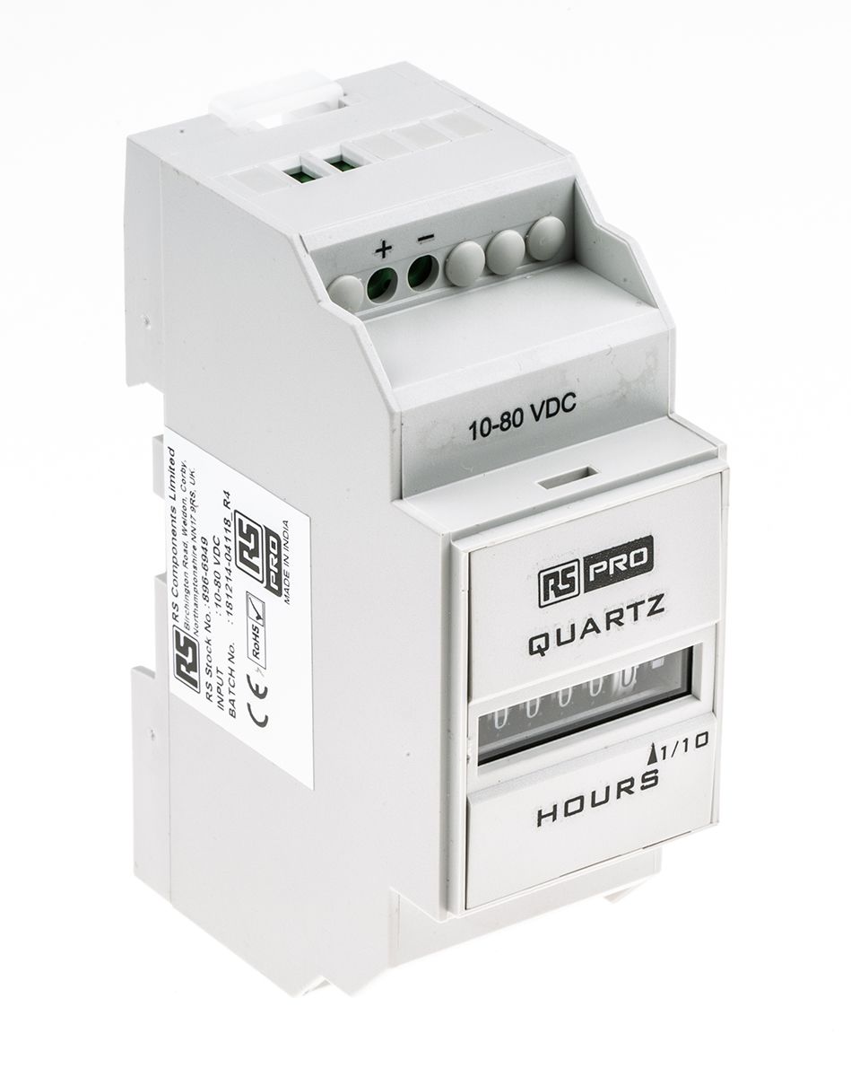 RS PRO Hour Meter Counter, 6 Digit, 10 → 80 V dc RS