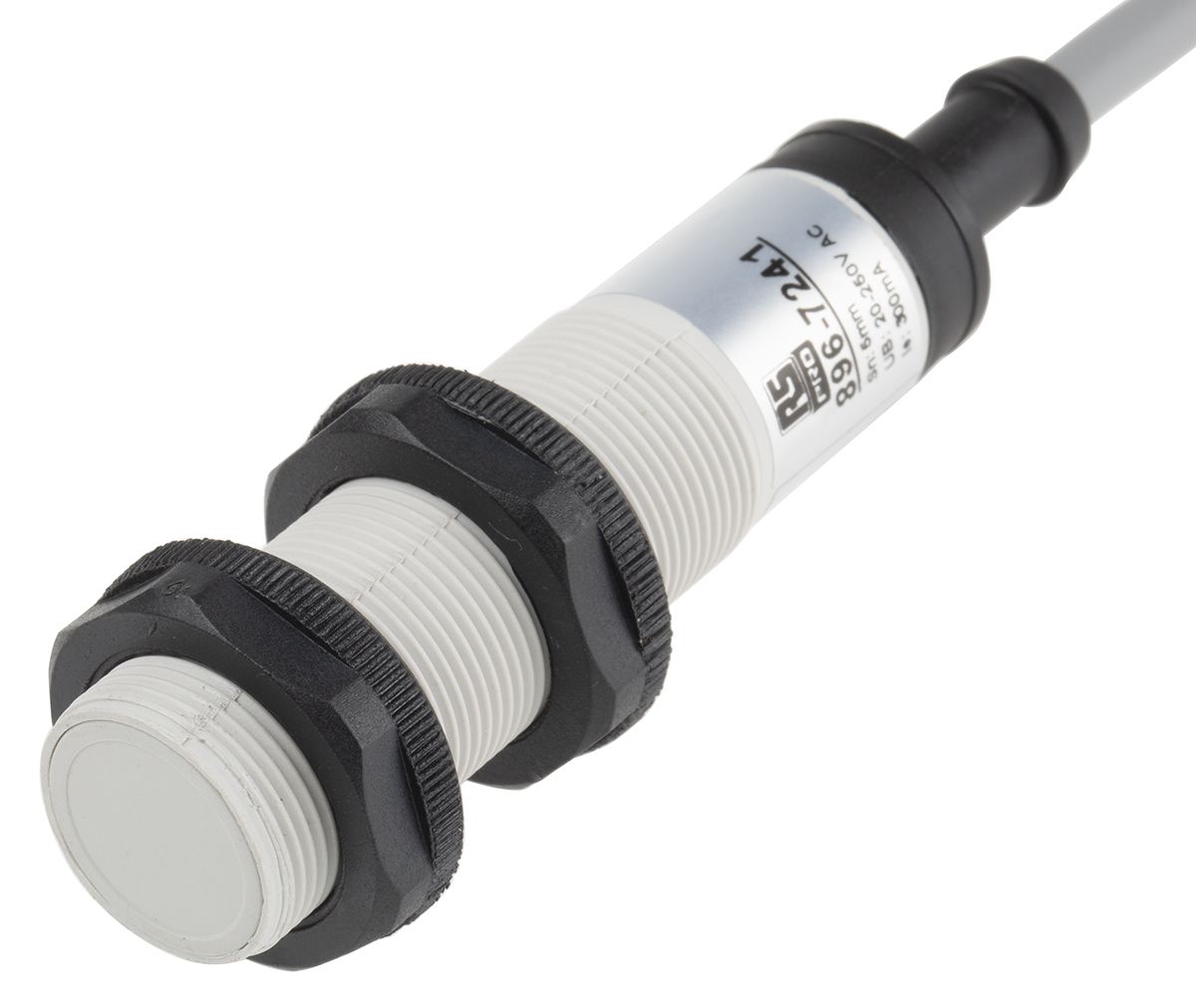 RS PRO Capacitive Barrel-Style Proximity Sensor, M18 x 1, 5 mm Detection, 20 → 250 V ac, IP67