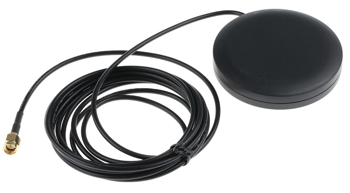 Siretta ALPHA15/2.5M/SMAM/S/S/26 Puck Antenna with SMA Connector, 2G (GSM/GPRS), 3G (UTMS)