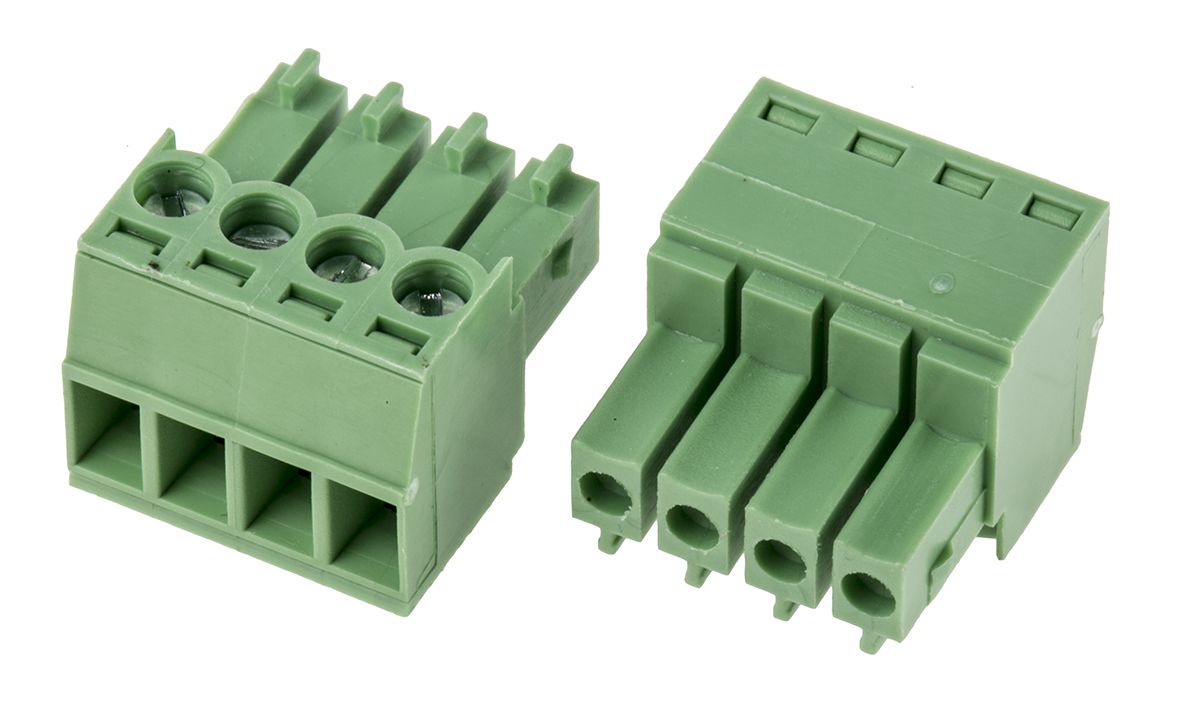 RS PRO 4-pin PCB Terminal Block, 3.5mm Pitch Rows